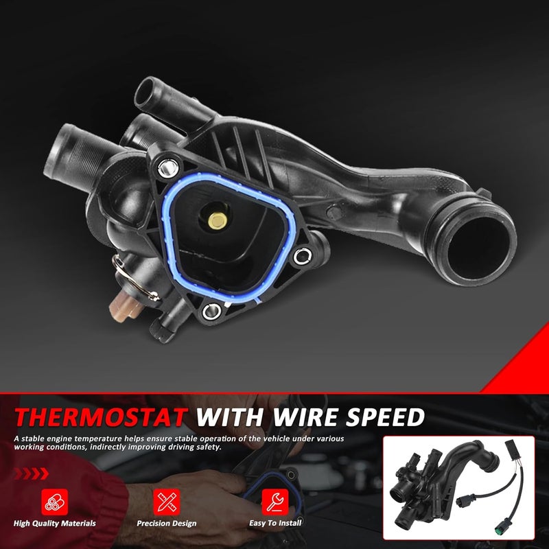 MUNIK 11538699290 Cooling water thermostat + line speed 2007-2013 Compatible with MINI 1.6L COOPER R55 R60 R58 R56 R57 R61 R59 Peat# 12517646145 11537534521 1336Z6 9810916980 - Image 2